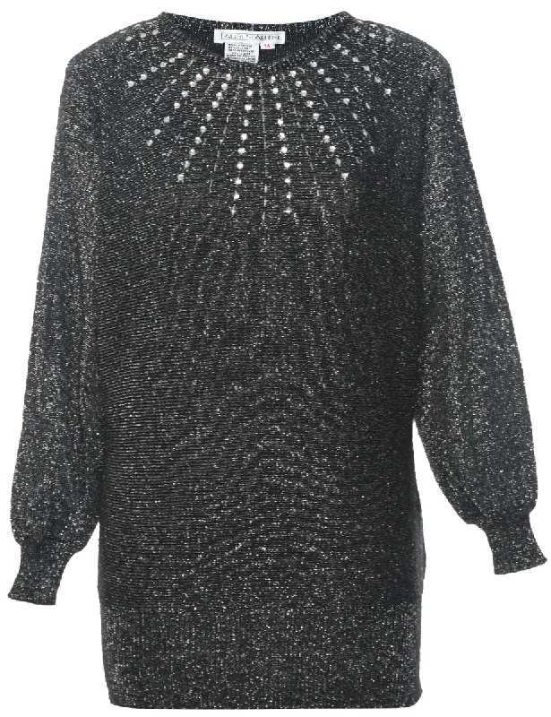 Lurex Thread Pattern Jumper - M Earthy Women's 