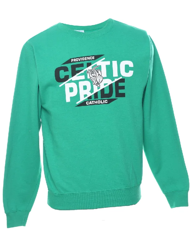 Celtic Pride Printed Green Sweatshirt - S Practical Women's Quick - dry