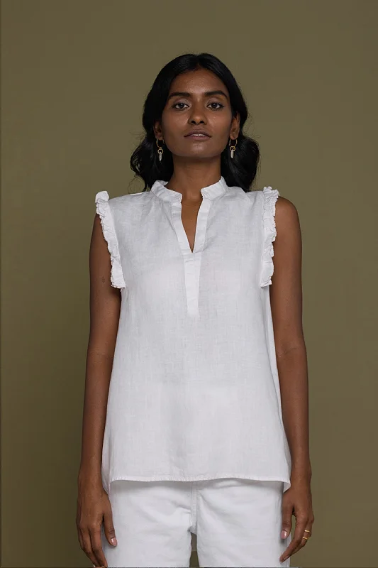 Wind in my Hair Shirt in White Trendy Women's Oversized