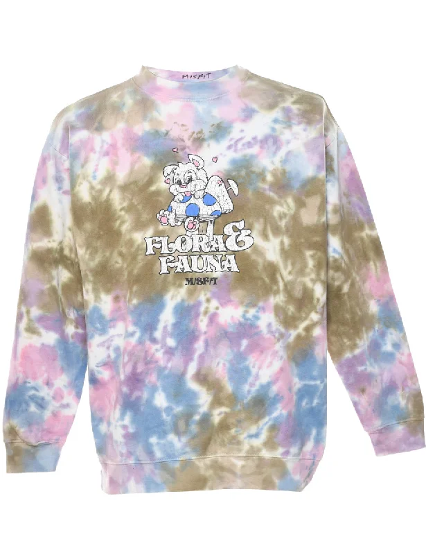 Tie Dyed Multi-Colour Sweatshirt - M Artistic Women's Hand - painted