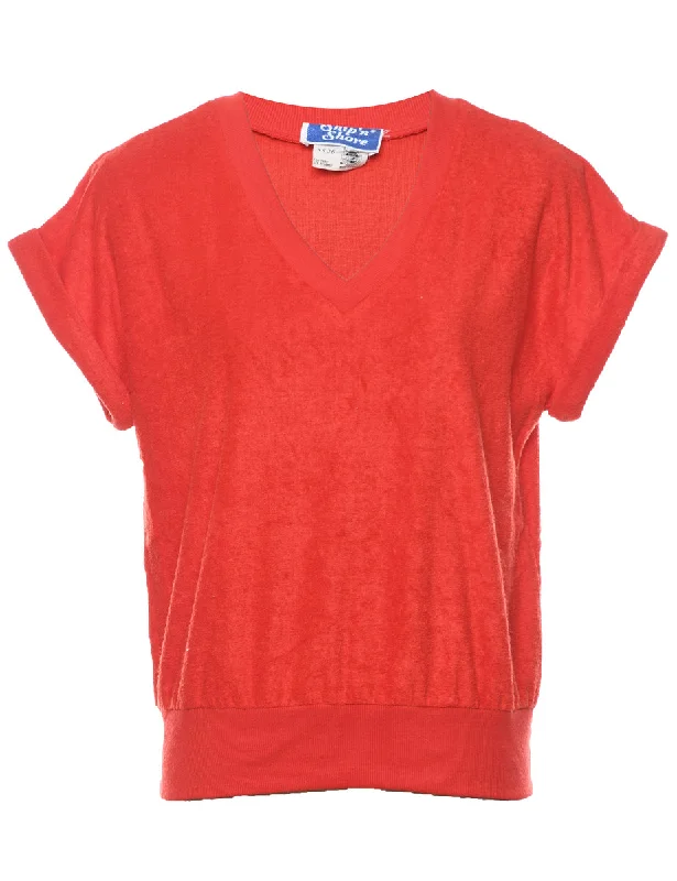 Red Plain Sweatshirt - M Business