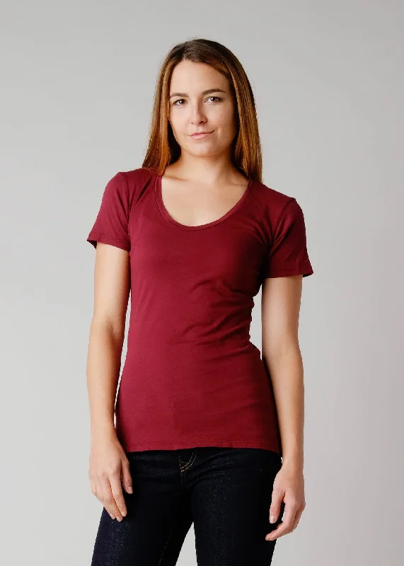 Brooklyn Denim Co. Organic Cotton Swoop Neck Tee - Emu Berry Business