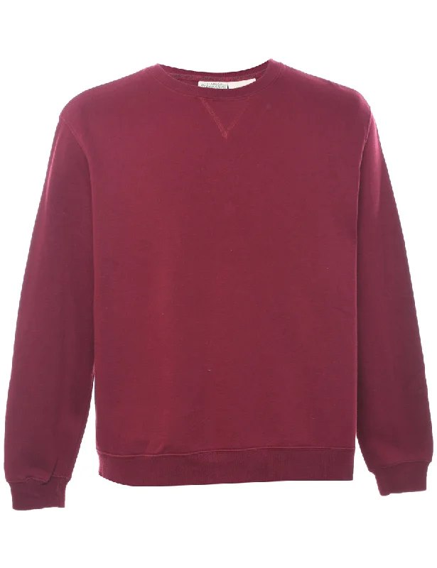 Maroon Plain Sweatshirt - L Earthy Women's Hemp - based